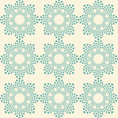 doily lace seamless tile in blue on ivory
