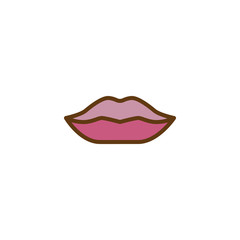 Make up Lips filled outline icon, line vector sign, linear colorful pictogram isolated on white. Woman's lip symbol, logo illustration. Pixel perfect vector graphics