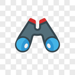 Binoculars vector icon isolated on transparent background, Binoculars logo design