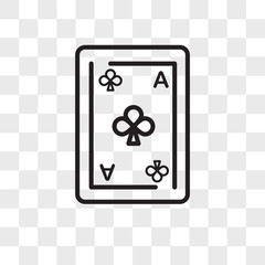 Ace of clubs vector icon isolated on transparent background, Ace of clubs logo design