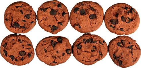 Cookies with Chocolate Chips - Isolated