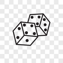 Dice vector icon isolated on transparent background, Dice logo design