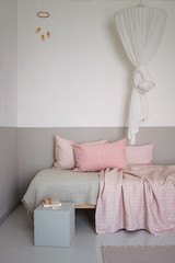 Empty bed in nursery room