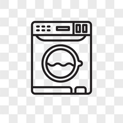 Washing machine vector icon isolated on transparent background, Washing machine logo design