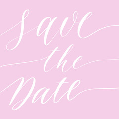 Save the date - hand lettering vector.