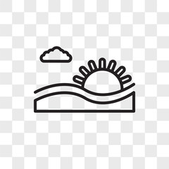 Sunrise vector icon isolated on transparent background, Sunrise logo design