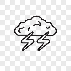 Thunder vector icon isolated on transparent background, Thunder logo design