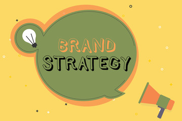 Conceptual hand writing showing Brand Strategy. Business photo text Long term marketing support for a product Marketing.