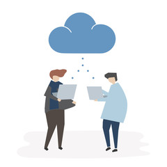 Cloud connection avatar illustration