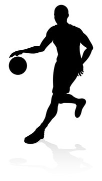 A basketball sports player silhouette illustration