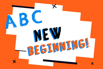 Text sign showing New Beginning. Conceptual photo Different Career or endeavor Starting again Startup Renew.