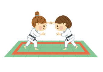 柔道をする女性