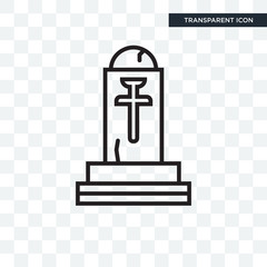 Tombstone vector icon isolated on transparent background, Tombstone logo design