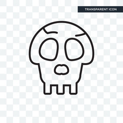 Skull vector icon isolated on transparent background, Skull logo design