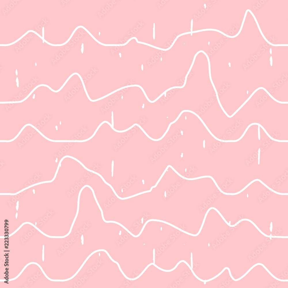 Aufkleber abstract wavy line pattern, seamless vector geometric background.