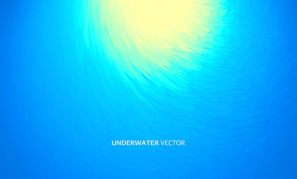 Deep blue underwater background. Modern screen design for mobile app and web design. Vector illustration.