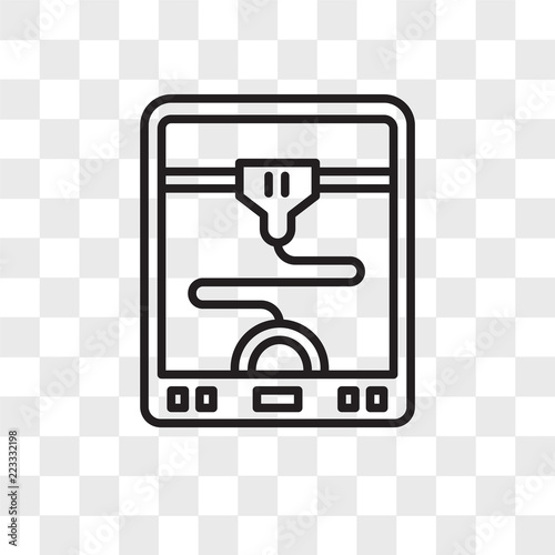 Download "3d printer vector icon isolated on transparent background, 3d printer logo design" Stock image ...