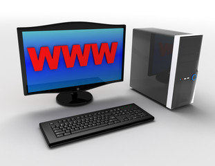 3d desktop pc concept