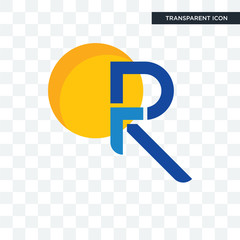 pr vector icon isolated on transparent background, pr logo design