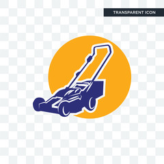 lawn mower vector icon isolated on transparent background, lawn mower logo design