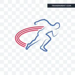 track and field vector icon isolated on transparent background, track and field logo design