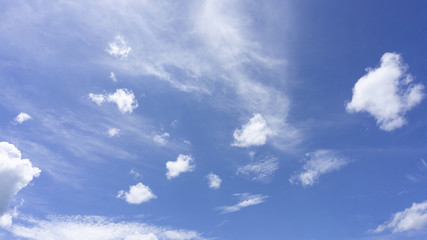 The sky is bright sun shines beautifu blue clouds with copy space for your text.