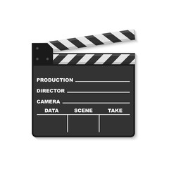 Obraz premium Black closed clapperboard. Realistic vector illustration