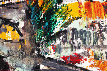 Artists oil paints multicolored closeup abstract background
