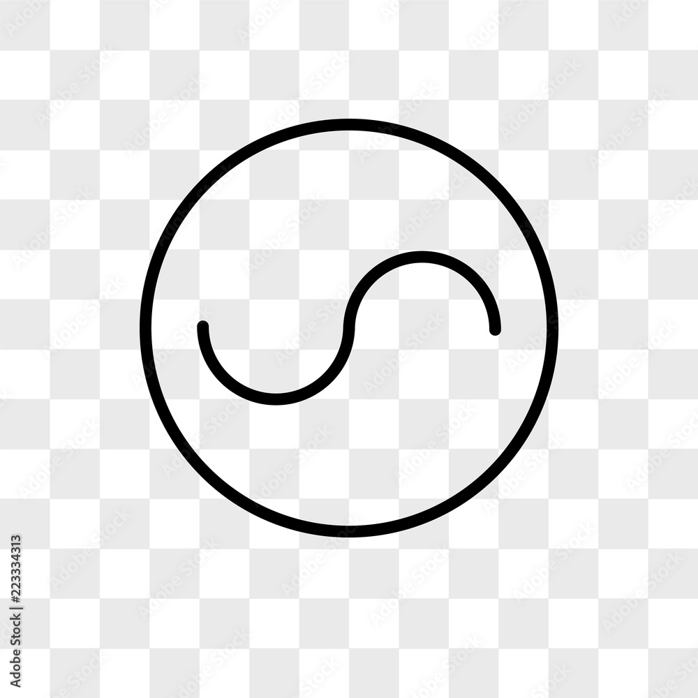 Poster curve line vector icon isolated on transparent background, curve line logo design