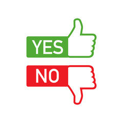 Obraz premium Do's and Don'ts like thumbs up or down. flat simple thumb up symbol minimal round logotype element set graphic design