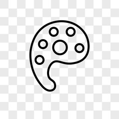 Palette vector icon isolated on transparent background, Palette logo design