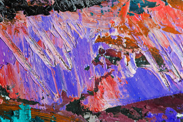 Artists oil paints multicolored closeup abstract background