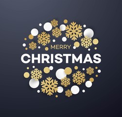 Fototapeta na wymiar Merry Christmas greeting card vector template