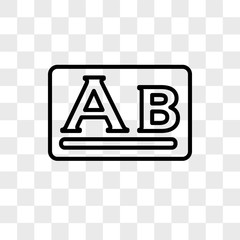 Fonts vector icon isolated on transparent background, Fonts logo design