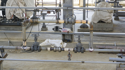 New Du100 pipeline after thermal heat treatment and non-destructive testing. Manual arc welding. Bypass.