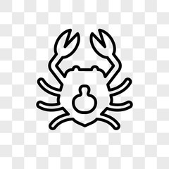 Crab vector icon isolated on transparent background, Crab logo design