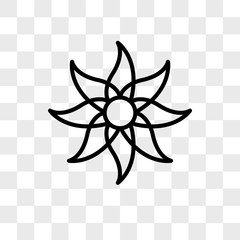 Flower vector icon isolated on transparent background, Flower logo design