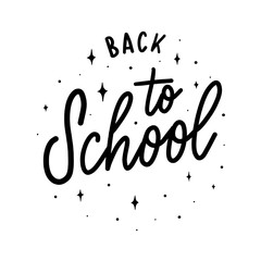 Fototapeta premium Back to school - inscription hand lettering vector.Typography