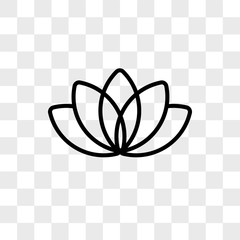 Lotus vector icon isolated on transparent background, Lotus logo design