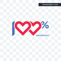 100 satisfaction vector icon isolated on transparent background, 100 satisfaction logo design