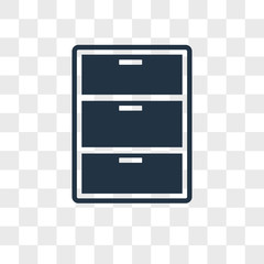 Filing cabinet vector icon isolated on transparent background, Filing cabinet logo design