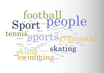 Sport. Collage of words Vector illustration