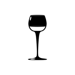 Vector illustration of black silhouette wineglasse 