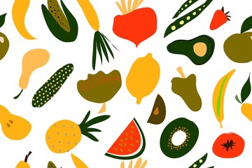 Fruit and vegetables ilustration for your design
