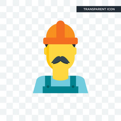 Worker vector icon isolated on transparent background, Worker logo design