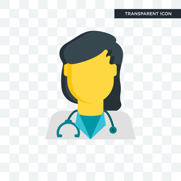 Doctor vector icon isolated on transparent background, Doctor logo design