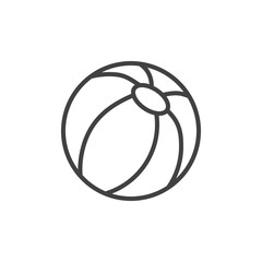 Beach Ball outline icon. linear style sign for mobile concept and web design. Striped ball simple line vector icon. Leisure game symbol, logo illustration. Pixel perfect vector graphics