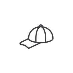 Baseball Cap outline icon. linear style sign for mobile concept and web design. Mens cap line vector icon. Symbol, logo illustration. Pixel perfect vector graphics