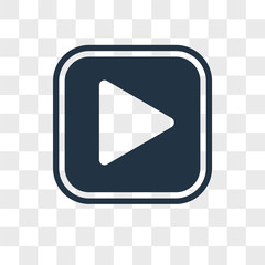Play video vector icon isolated on transparent background, Play video logo design