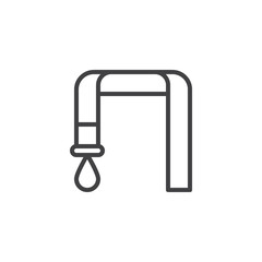 Faucet with drop outline icon. linear style sign for mobile concept and web design. Water tap simple line vector icon. Symbol, logo illustration. Pixel perfect vector graphics